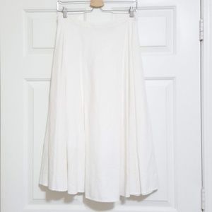 White Linen Swing Skirt